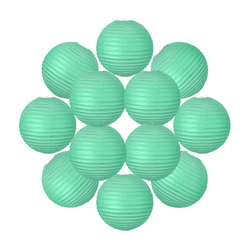 Lot de 12 Boules Japonaises Vert d'Eau 40 cm